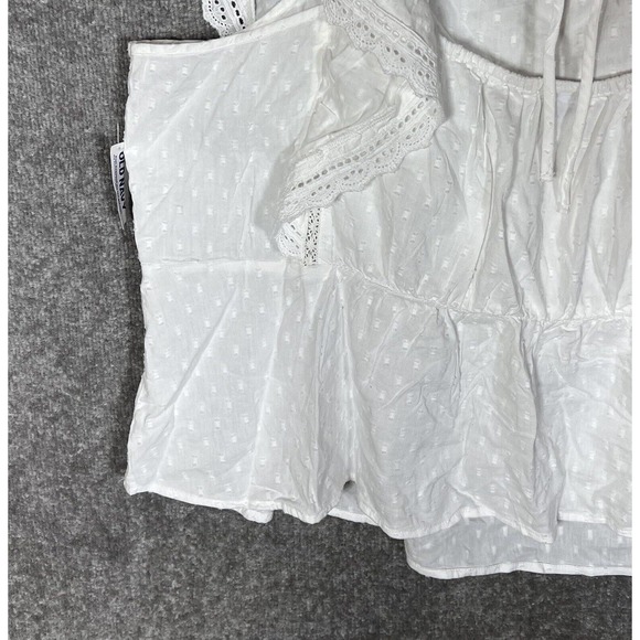 Old Navy Cap Sleeve Embroidered Lace Square Neck Top Womens Size 4X White NWT - Picture 14 of 16
